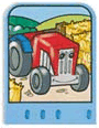 Story Builder Farmyard Fun Card with Tractor with Eyes Pattern