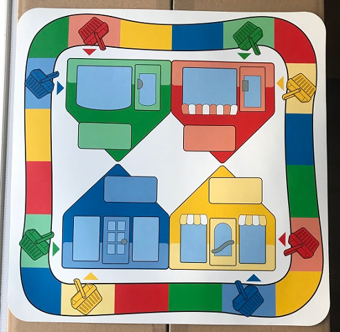 Plastic Playmat Duplo with Shops, Baskets, and Game Road Pattern