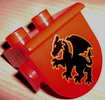 Duplo, Plate 1 x 2 with Overhang with Black Dragon Pattern