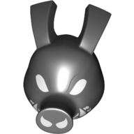 Minifigure, Head, Modified Pig, Long Snout and Ears with White Eyes, Nostrils, and Sharp Teeth Pattern (Pork Grind)