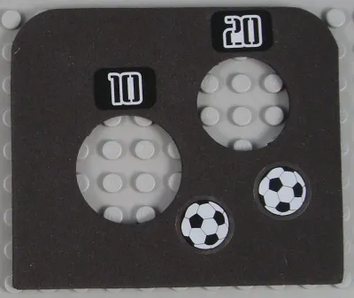 Foam Soccer Target 10 x 9 with Two Holes with Number 10, Number 20 and Two Soccer Balls (Football) Pattern (Stickers) - Set 3423
