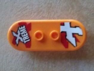Minifigure, Utensil Skateboard Deck with White 'X TREME' and Letter X Pattern (Stickers) - Set 60023