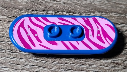 Minifigure, Utensil Skateboard Deck with Magenta and Bright Pink Tiger Stripes Pattern (Sticker) - Set 41058