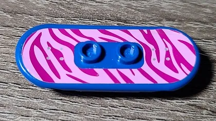 Minifigure, Utensil Skateboard Deck with Magenta and Bright Pink Tiger Stripes Pattern (Sticker) - Set 41058