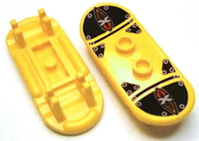 Minifigure, Utensil Skateboard Deck with Island Xtreme Stunts Logo, Black Grip Tape, and Rivets Pattern (Sticker) - Set 6738