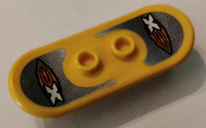 Minifigure, Utensil Skateboard Deck with Island Xtreme Stunts Logo on Black and Silver Grip Tape Pattern (Sticker) - Set 6734