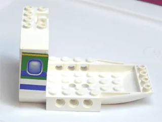 Aircraft Fuselage Forward Bottom Angular 6 x 10 x 5 (Cockpit) with Blue and Green Window Pattern on Both Sides (Stickers) - Set 4620