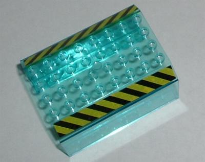 Aircraft Fuselage Middle Angular Top 6 x 8 x 4 with Black and Yellow Danger Stripes Pattern on Both Sides (Stickers) - Set 7775