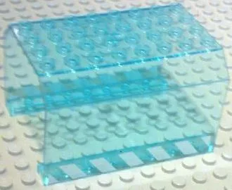 Aircraft Fuselage Middle Angular Top 6 x 8 x 4 with White Danger Stripes Pattern on Both Sides (Stickers) - Set 7894