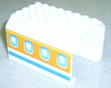 Aircraft Fuselage Middle Angular Top 6 x 8 x 4 with Windows on Blue, Orange, and Yellow Stripes Pattern