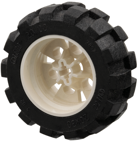 Wheel 20 x 30 Technic with Black Tire 20 x 30 Solid Balloon (4266 / 2857)