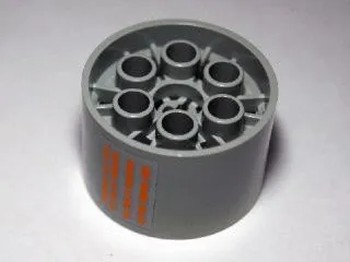 Wheel 20 x 30 Technic with 4 Broken Orange Lines Pattern (Sticker) - Set 10129