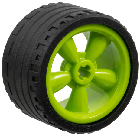 Wheel 30.4mm D. x 20mm with No Pin Holes and 5 Large Spokes with Black Tire 37 x 22 ZR (42716 / 55978)