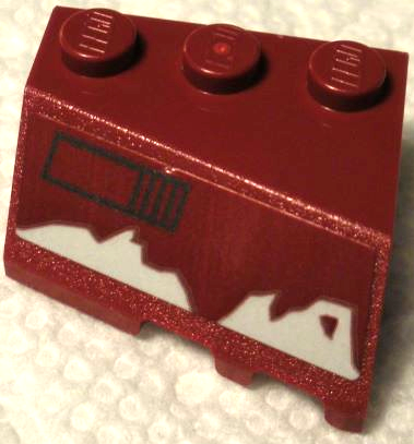 Wedge 3 x 3 Sloped Left with Light Bluish Gray Damage and Black Rectangle (Missile Launcher) Pattern (Sticker) - Set 75312