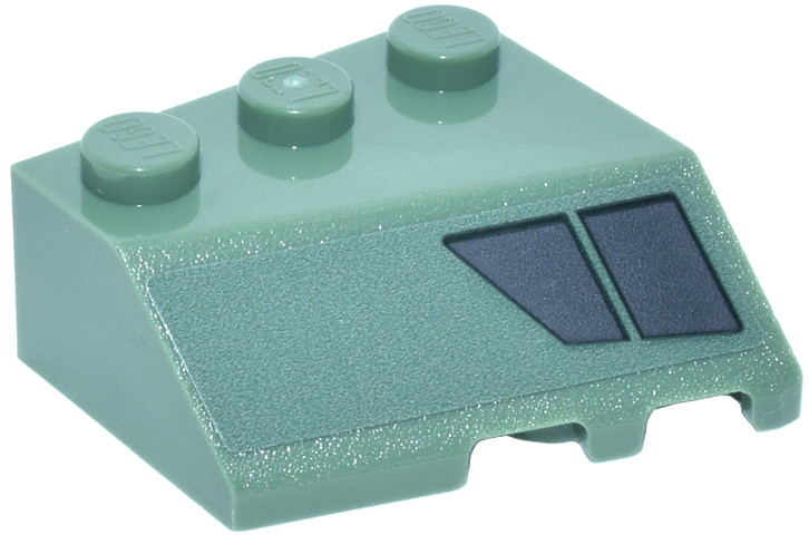 Wedge 3 x 3 Sloped Left with Dark Bluish Gray Panels Pattern (Sticker) - Set 75433