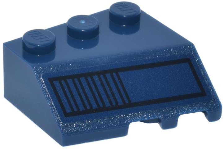 Wedge 3 x 3 Sloped Left with Black Border and Vents Pattern (Sticker) - Set 75433