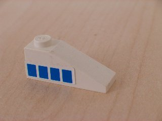 Slope 33 3 x 1 with 4 Blue Squares Pattern Model Left Side (Sticker) - Set 2556