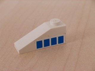 Slope 33 3 x 1 with 4 Blue Squares Pattern Model Right Side (Sticker) - Set 2556