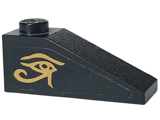 Slope 33 3 x 1 with Gold Egyptian Eye of Horus Pattern on Both Sides (Stickers) - Set 7621