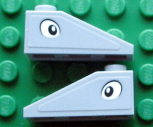 Slope 33 3 x 1 with Black and White Eye on Light Bluish Gray Background Pattern on Both Sides (Stickers) - Set 10196