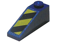 Slope 33 3 x 1 with Black and Yellow Danger Stripes Pattern Model Left Side (Sticker) - Set 7703