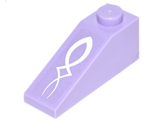 Slope 33 3 x 1 with White Elves Scrollwork on Transparent Background Pattern (Sticker) - Set 41178