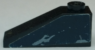 Slope 33 3 x 1 with Dark Blue and Gray Swirl Pattern on Left Side (Sticker) - Set 8161