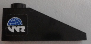 Slope 33 3 x 1 with Globe and White 'WR' World Racers Logo Pattern Model Right Side (Sticker) - Set 8863