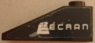 Slope 33 3 x 1 with Gray Swirls and 'E2 ÉCRAN' Pattern Model Left Side (Sticker) - Set 8161