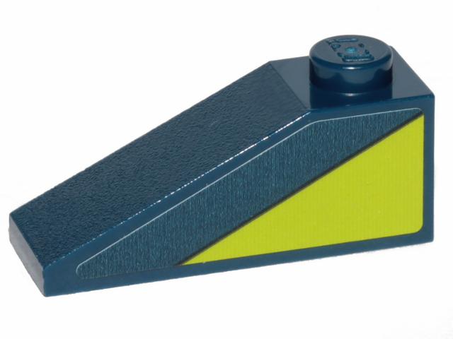 Slope 33 3 x 1 with Lime Triangle on Dark Blue Background Pattern (Sticker) - Set 70835