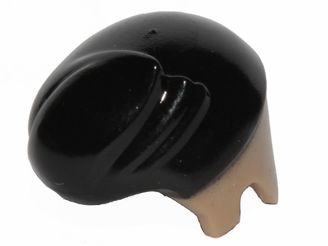 Minifigure, Hair Short with Lock Sticking Up and Black Top Pattern