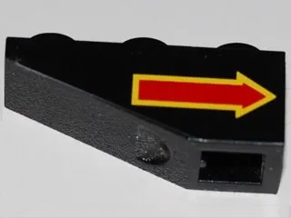 Slope, Inverted 33 3 x 1 with Red Arrow Backwards Pattern Left (Sticker) - Set 8485