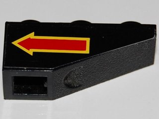 Slope, Inverted 33 3 x 1 with Red Arrow Backwards Pattern Right (Sticker) - Set 8485