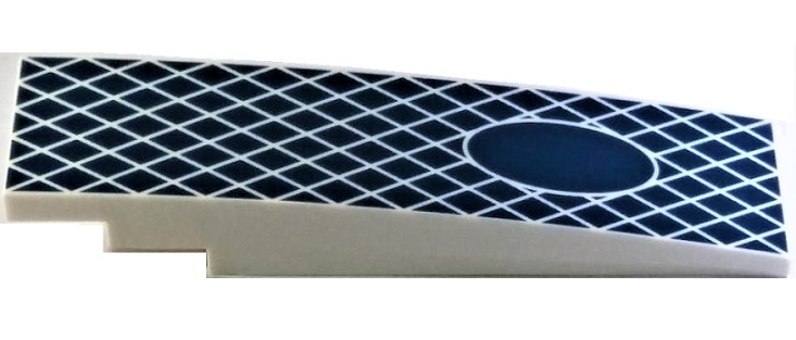 Slope, Curved 8 x 2 with Dark Blue Diamond Mesh and Oval Pattern