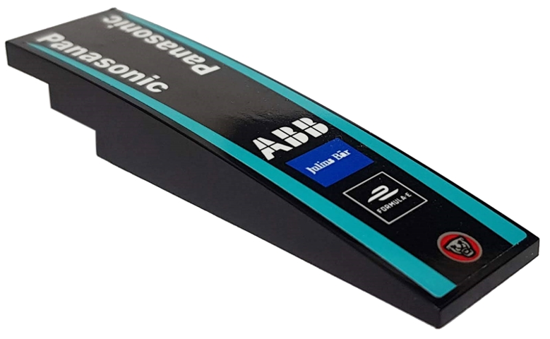 Slope, Curved 8 x 2 with Medium Azure Stripes, Panasonic, ABB, Julius Bär, FORMULA E, and Jaguar Logo Pattern (Sticker) - Set 76898