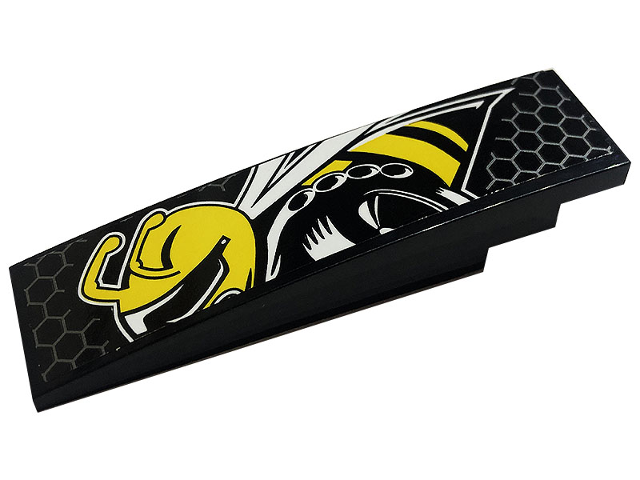 Slope, Curved 8 x 2 with Angry Bee and Honeycomb Pattern Model Left Side (Sticker) - Set 76904