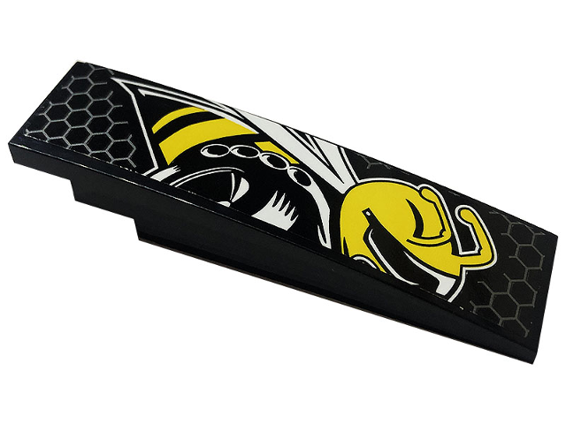 Slope, Curved 8 x 2 with Angry Bee and Honeycomb Pattern Model Right Side (Sticker) - Set 76904