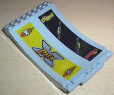 Sports Arena Section / Skateboard Ramp with X-Park, Island Xtreme Stunts Logo, and Ogel Skate Pattern (Stickers) - Set 6738