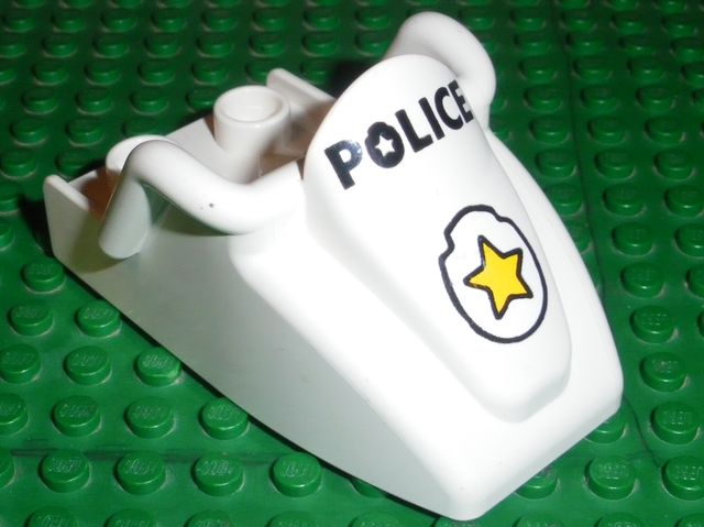 Duplo Snowmobile Body with 'POLICE' and Logo Pattern