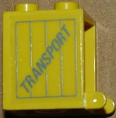 Container, Box 2 x 2 x 2 - Solid Studs with 'TRANSPORT' on Crate Pattern on Both Sides (Stickers) - Set 1552-1