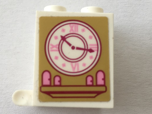 Container, Box 2 x 2 x 2 with Vintage Clock Pattern (Sticker) - Set 41068