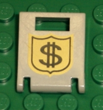 Container, Box 2 x 2 x 2 Door with Slot with Money on Badge Pattern