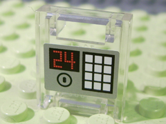 Container, Box 2 x 2 x 2 Door with Slot with Keypad and '24' Pattern (Sticker) - Set 7776