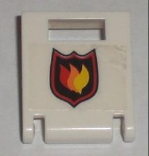 Container, Box 2 x 2 x 2 Door with Slot with City Fire Logo Badge on Transparent Background Pattern (Sticker) - Set 7238