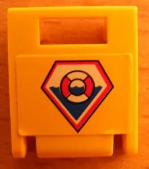 Container, Box 2 x 2 x 2 Door with Slot with Coast Guard Logo Pattern (Sticker) - Set 7044