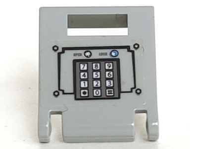 Container, Box 2 x 2 x 2 Door with Slot with Dark Gray Safe Keypad, 'OPEN' and 'LOCK', Blue Light Pattern (Sticker) - Set 7033