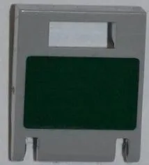 Container, Box 2 x 2 x 2 Door with Slot with Dark Green Rectangle Pattern (Sticker) - Set 8097