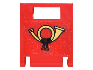 Container, Box 2 x 2 x 2 Door with Slot with Gold Mail Horn Pattern (Sticker) - Sets 10222 / 10259