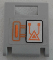 Container, Box 2 x 2 x 2 Door with Slot with Orange Circuitry Pattern (Sticker) - Set 70317