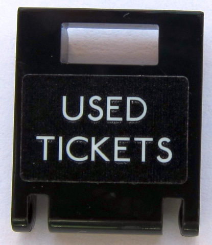 Container, Box 2 x 2 x 2 Door with Slot with 'USED TICKETS' Pattern (Sticker) - Set 10258